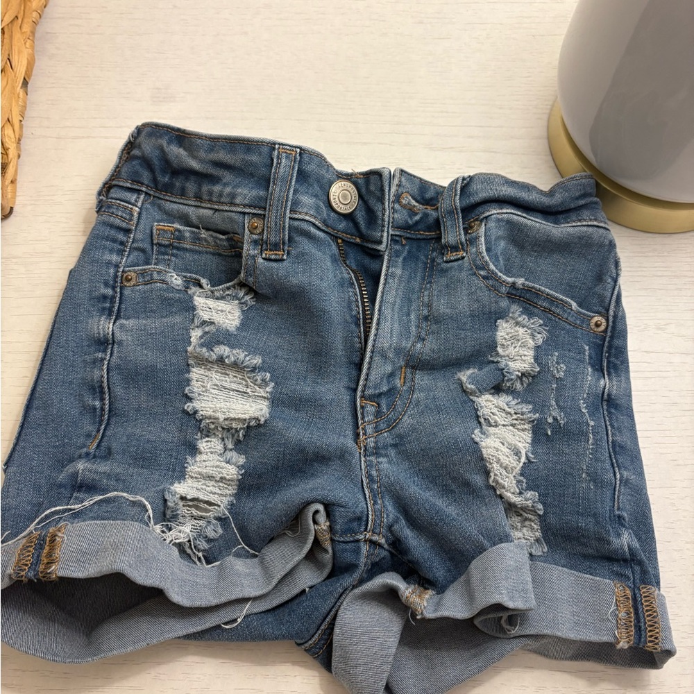 Aeropostale Denim Blue Distressed Women's Shorts